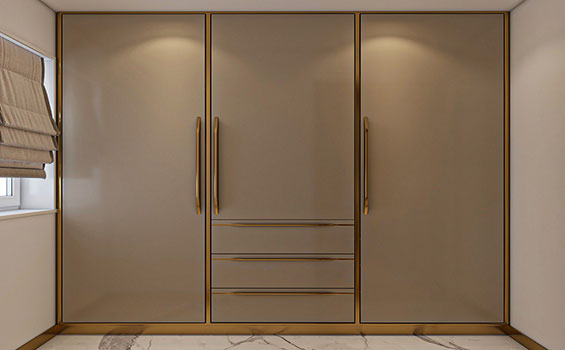 Large Closet Wardrobe with Wood Finish