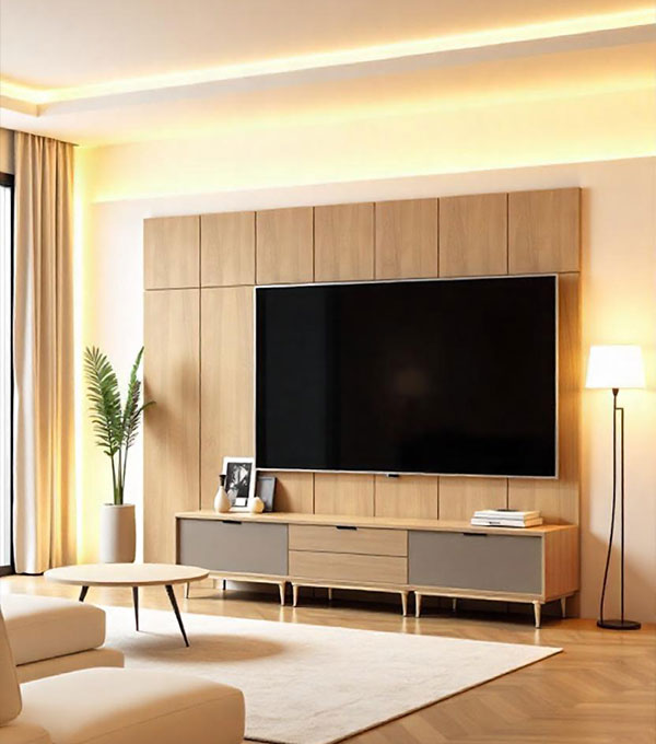 Smart TV Wall Cabinet Wooden Japanese