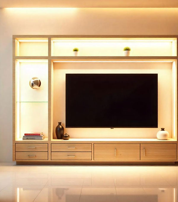 Smart TV Wall Cabinet Wooden Japanese