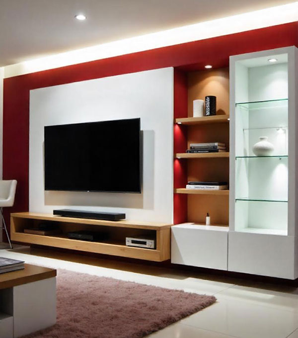 Modern Minimalist LCD TV Wall Unit