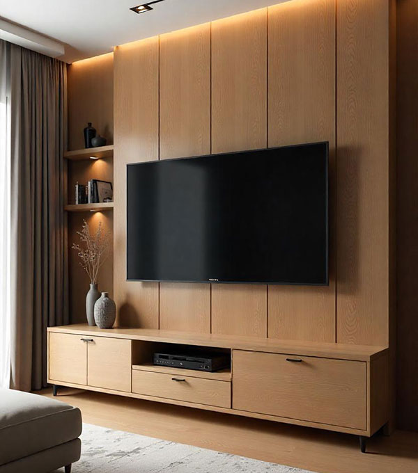 Modern Brown TV Unit with Cabinet