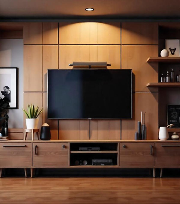 Modern Brown TV Unit with Cabinet