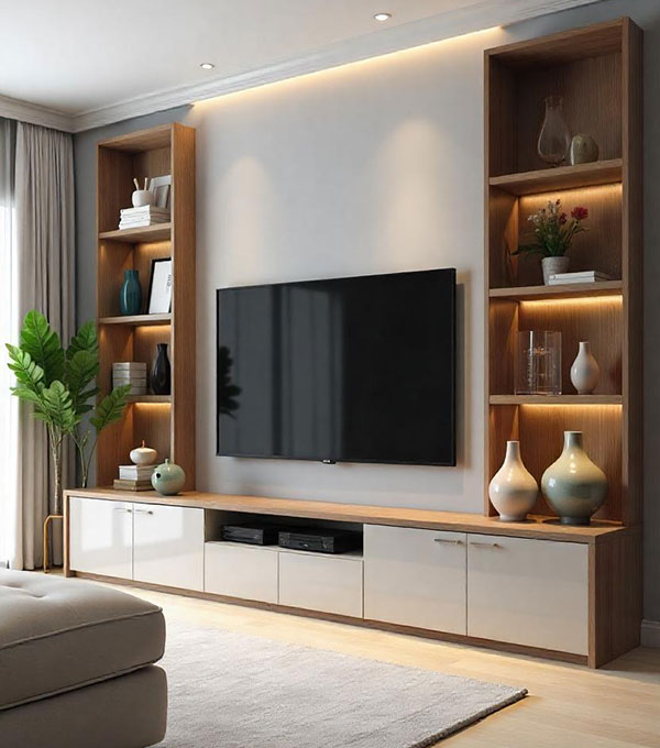 Modern TV Unit with Sofa