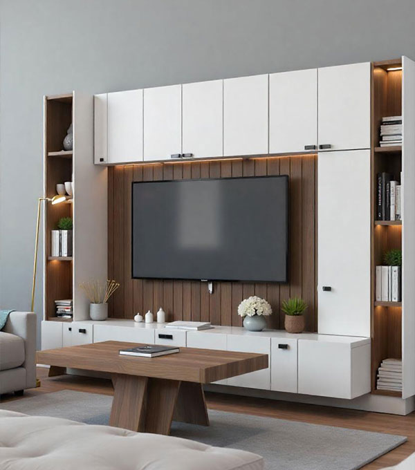 Modern TV Wall Decoration with Cabinet