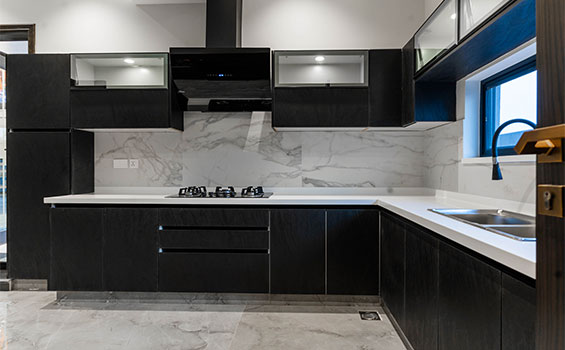 L Shaped Modular Kitchen