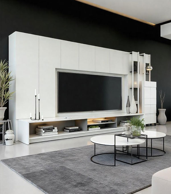 Modern TV Wall Unit with Back Panel