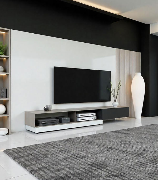 Modern TV Wall Unit with Back Panel