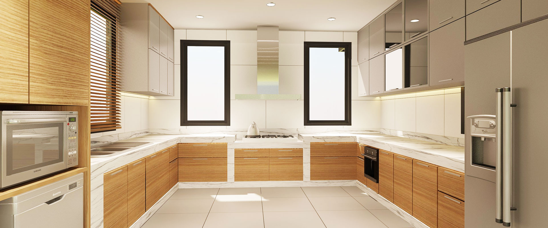 U-Shaped Luxury Kitchen Lighting Ideas for Stylish Modern Homes