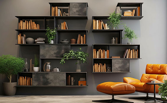 Living Room Modern Minimalist Wall Mount Book Rack Shelf