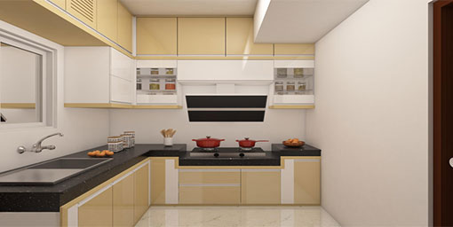 Modern L Shaped Modular Kitchen Design With Smart Storage