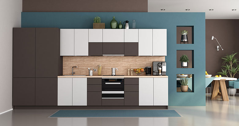 Contemporary In Line Modular Kitchen Design