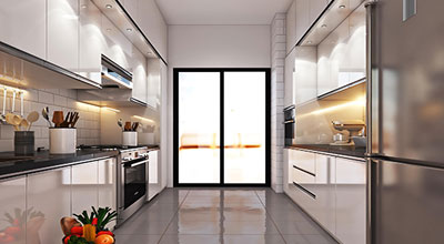 Modern Parallel Modular Kitchen Design With Smart Storage Cabinets