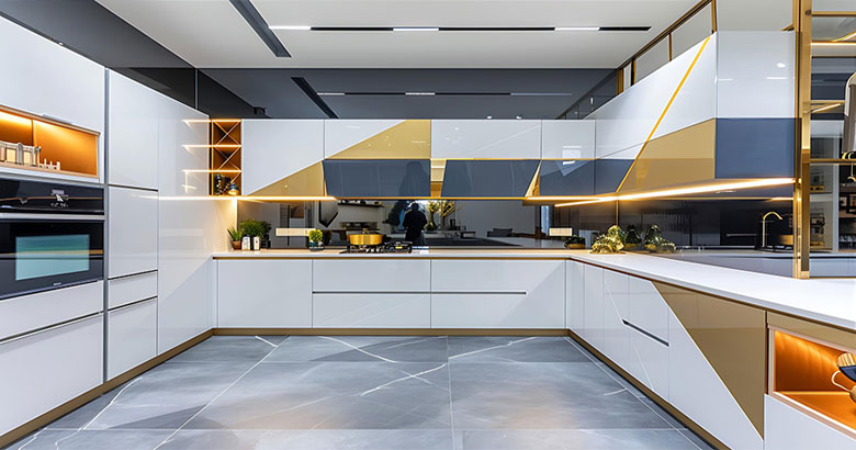 Luxury U Shaped Kitchen Cabinet Layout With Premium Finish