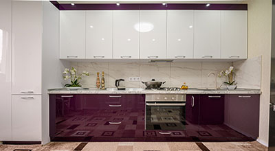 Elegant In Line Modular Kitchen Cabinet Design