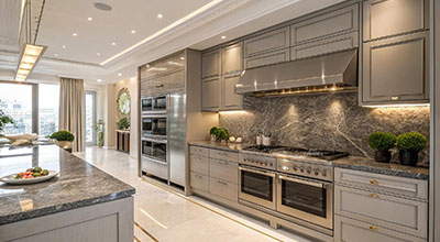 Stylish Italian Modular Kitchen Layout With Smart Storage Solutions