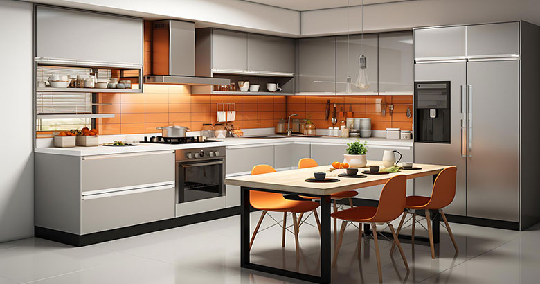 Stylish Italian Modular Kitchen Layout With Smart Storage Solutions