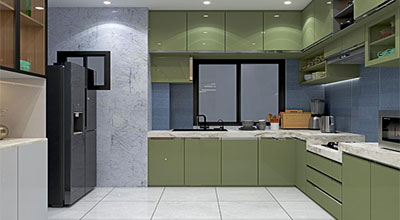 High Quality L Shaped Kitchen Cabinets With Smart Storage
