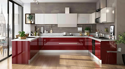 Contemporary U Shaped Modular Kitchen Cabinets With Sleek Design