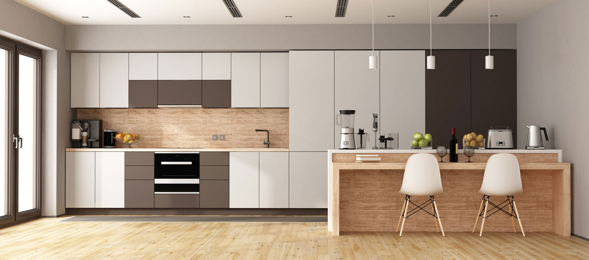 Royal Touch In Line Modular Kitchen Design For Modern Homes