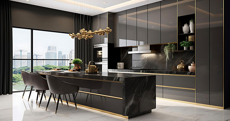 Best Premium German Modular Kitchen With Functional Storage Solutions