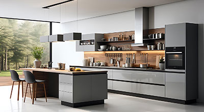 Modern Italian Modular Kitchen Design With Premium Cabinets