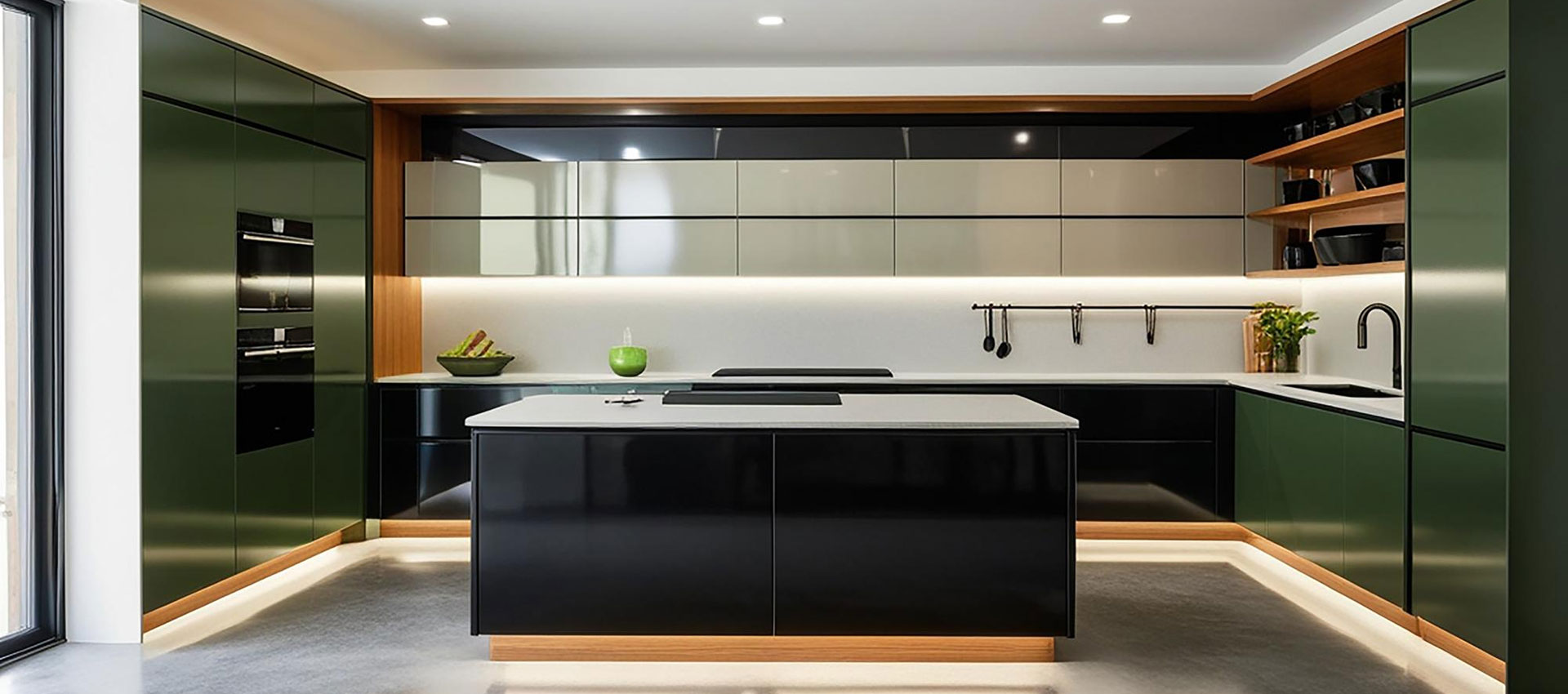 Modern Italian Modular Kitchen Design With Premium Cabinets