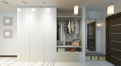 8-Door Modern Swing Wardrobe Design in White Matte Finish
