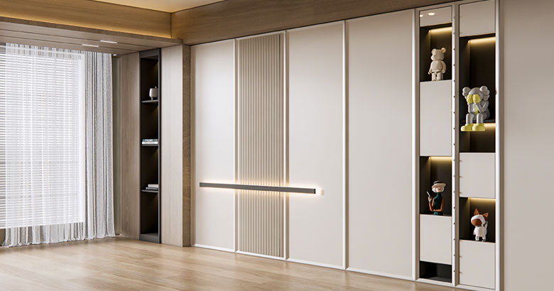8-Door Modern Swing Wardrobe Design in White Matte Finish