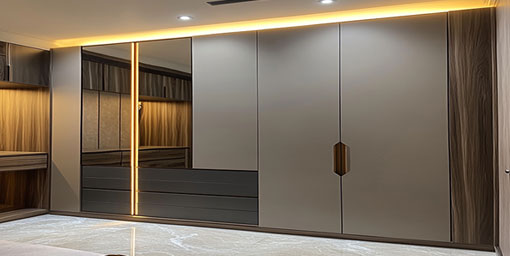 Cream Classic Swing Wardrobe Design in Duco Paint Matte Finish