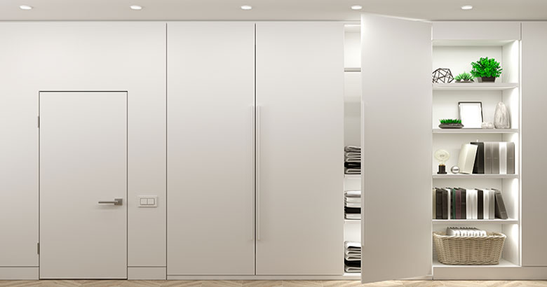 Cream Classic Swing Wardrobe Design in Duco Paint Matte Finish