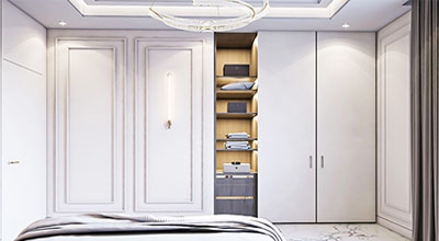 Cream Classic Swing Wardrobe Design in Duco Paint Matte Finish