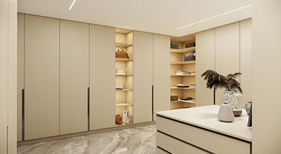 Cream Classic Swing Wardrobe Design in Duco Paint Matte Finish