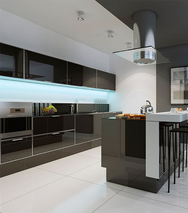 Elegant Italian Modular Kitchen Design with Premium Storage Cabinets