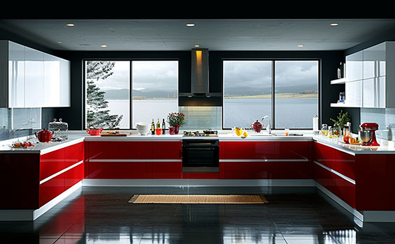 Stylish U Shaped Kitchen Layout With Premium Cabinets