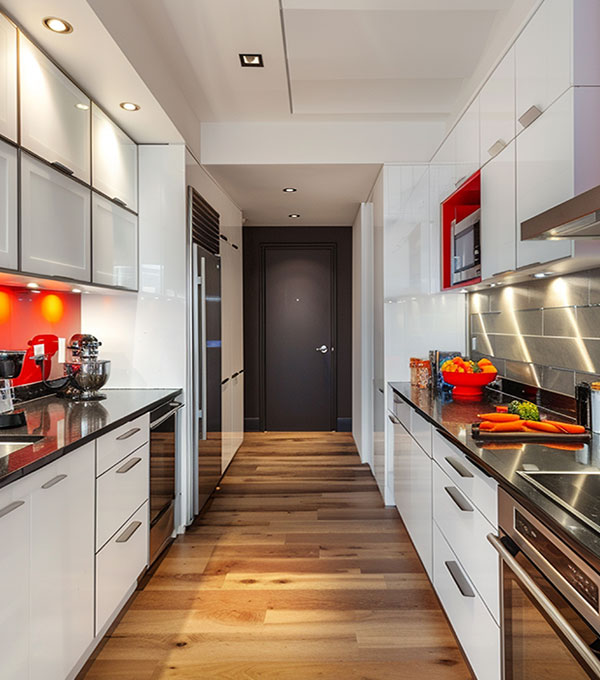 Modern Parallel Modular Kitchen Design With Smart Storage Cabinets
