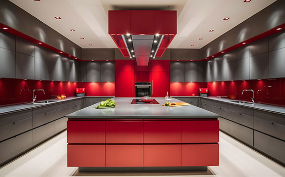 Elegant Island Modular Kitchen Setup With Designer Cabinet Style