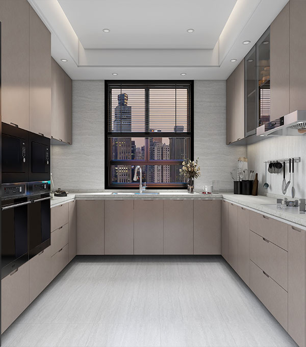 Contemporary U Shaped Modular Kitchen Cabinets With Sleek Design